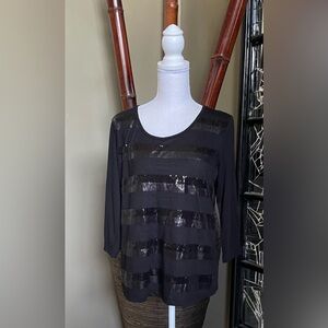 Women’s Slinky Brand Black Sequin Top M Great condition worn once
